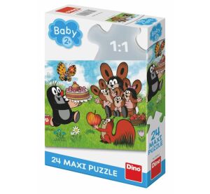 Dino Puzzle - Maulwurf: Geburtstag, 24 Teile Maxi